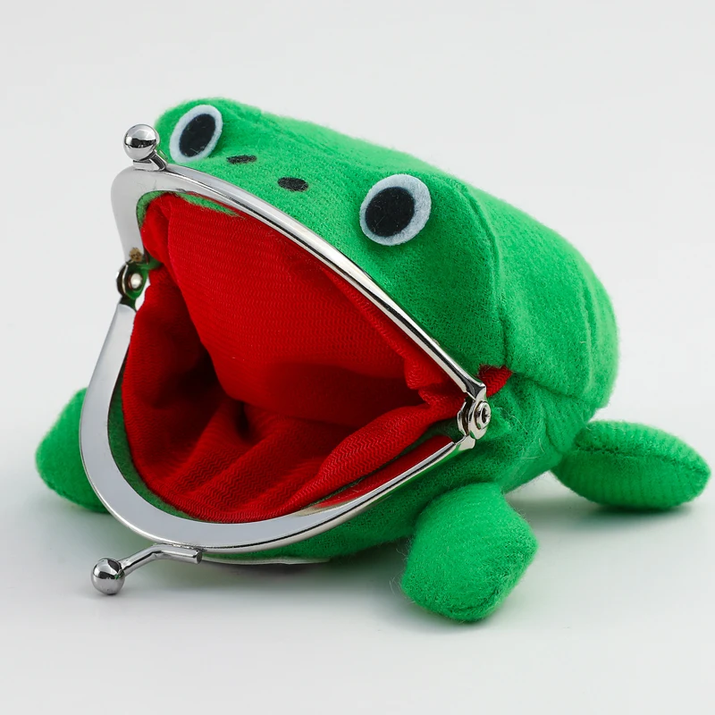 Frog purse Trending Products Adorable Anime Frog Wallet Coin Purse Key Chain Cute Plush Frog Cartoon Cosplay Purse for Women Bag Accessorie
