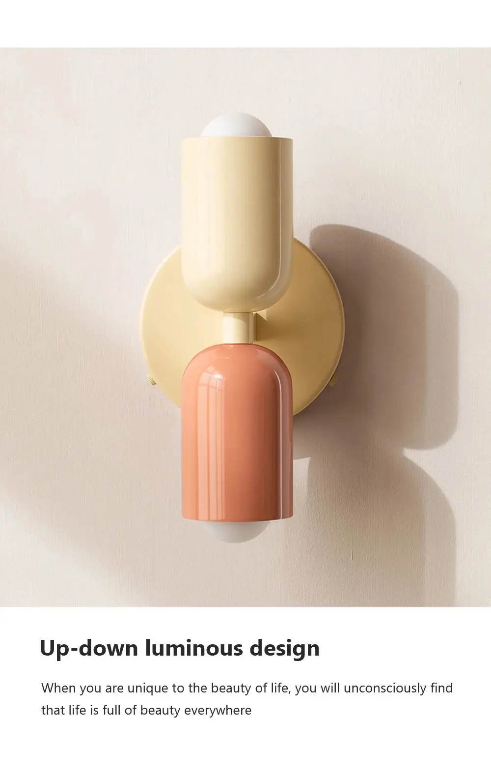 Description Picture 4 of itemModern Minimalist Color Restaurant Living Room Wall Lamp Bedroom Bedside Lamp With E27 LED Light bulb Warm Lighting Fixtures