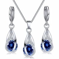 Ensemble collier et boucles d'oreilles avec pendentif mélodie chic, bijoux scintillants en cristal pour femmes 5