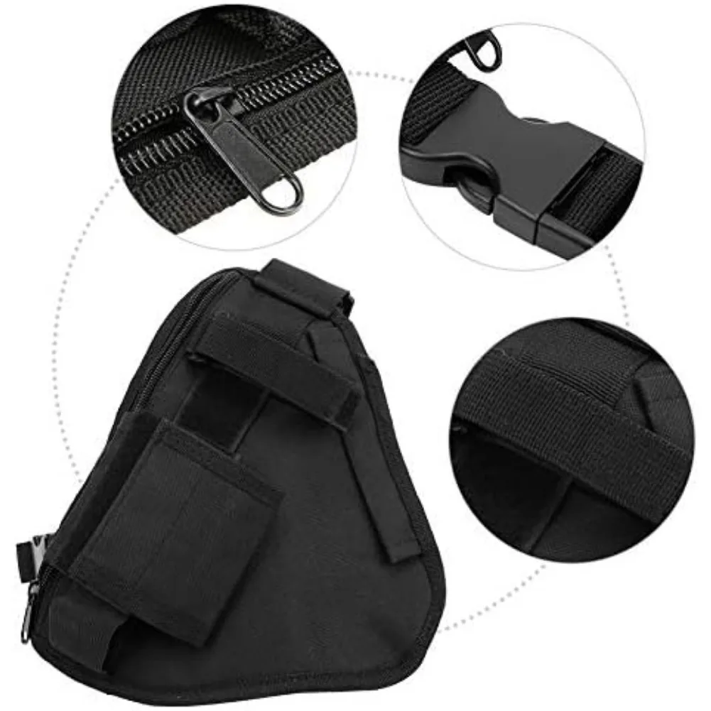 Borsa pettorale regolabile, 10.2 x6.69 pollici walkie-talkie borsa pettorale portatile borsa a tracolla regolabile con tracolla nera - immagine 4