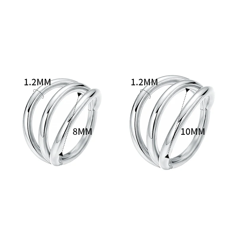 Piercing Jewelry 316L Surgical Steel Segment Tragus Helix Cartilage Earring Nose Ring Septum Clicker Conch Three Layers Nostril Piercing Jewelry nose rings piercing jewelry body piercing earrings ear piercing jewelry body piercing jewelry body jewelry metal jewelry