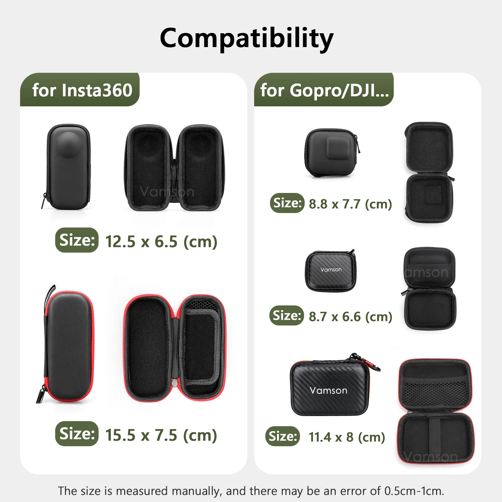 Vamson Mini PU Protective Storage Case for Gopro Hero 12 11