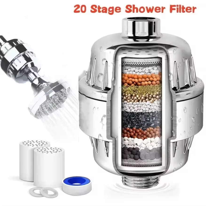 High Output Shower Water Filter - Removes Heavy Metals, Chlorine, and Fluoride