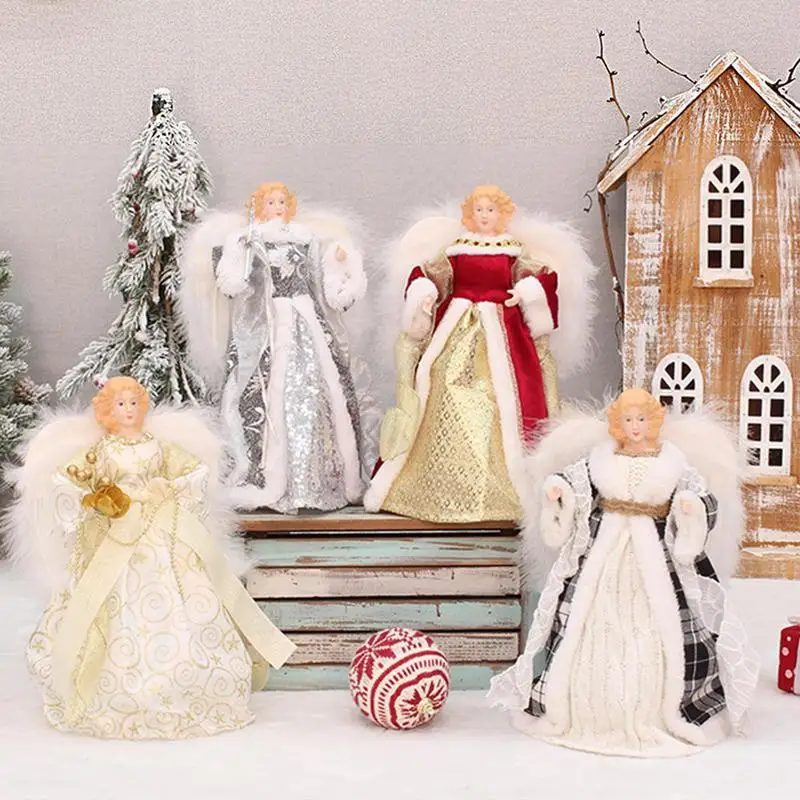 

Christmas Angel Tree Topper Cute fairy Angel Pendant Christmas Tree Topper Delicate Top Angel Statue For Indoor Christmas Trees