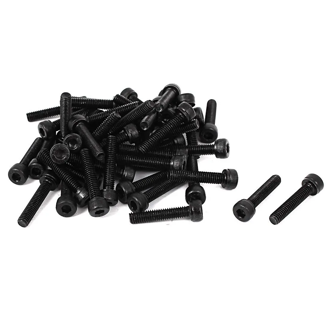 

M6 x 30mm Carbon Steel Full Thread Hex Socket Cap Head Screws Bolts Black 25 Pcs