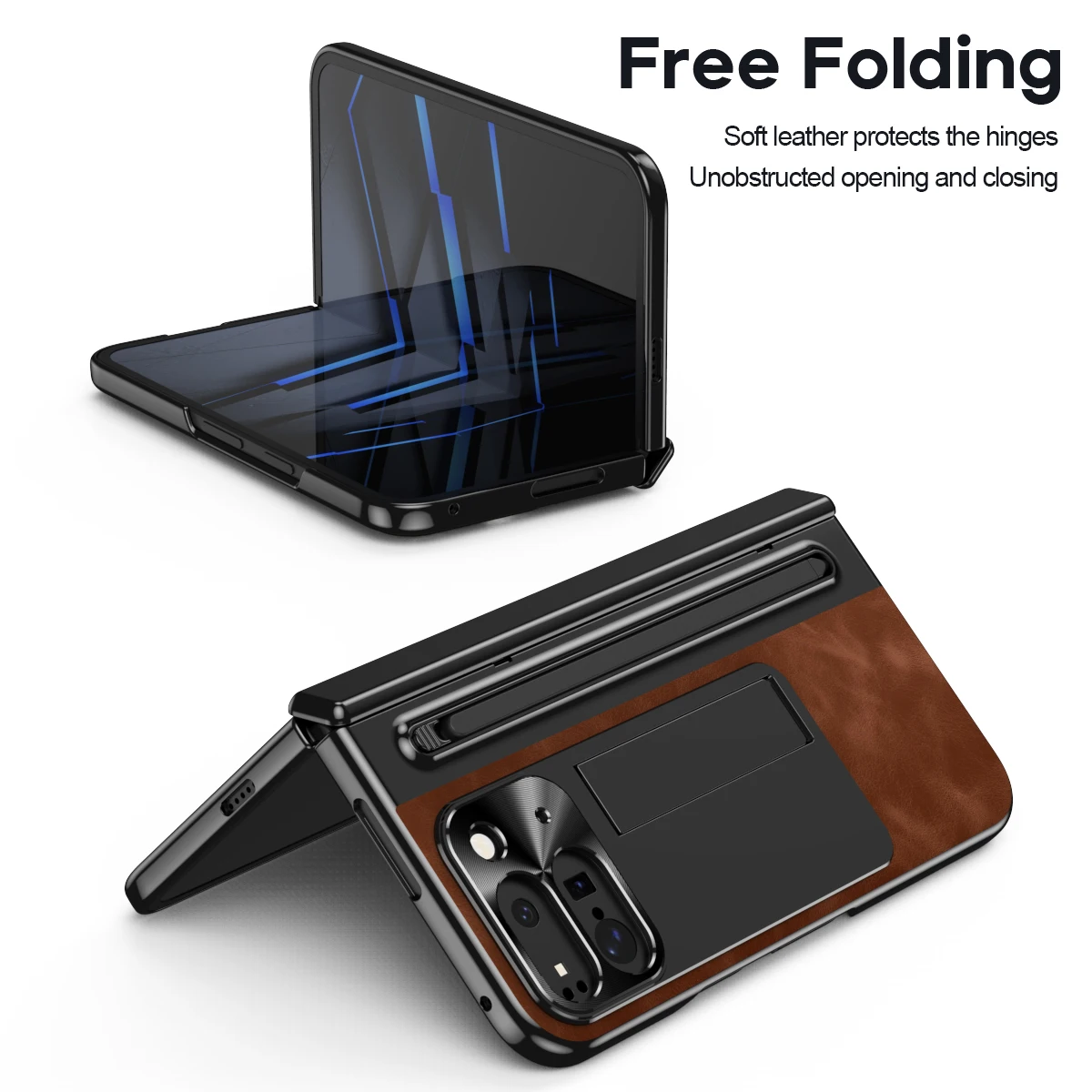 Custodia in pelle retrò Custodia Flip Cover in pelle per Goole 9 Pro Fold con slot per penna Supporto per telefono Pellicola protettiva in vetro per schermo_voghion.com