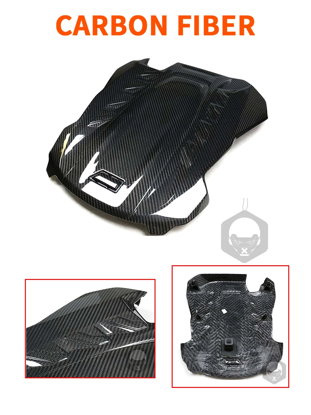 For BMW F95 X5M F96 X6M 2021+ Car Bonnet Engine Hood Trim Cover Real Carbon Fiber Modification Replacement Interior Accessory