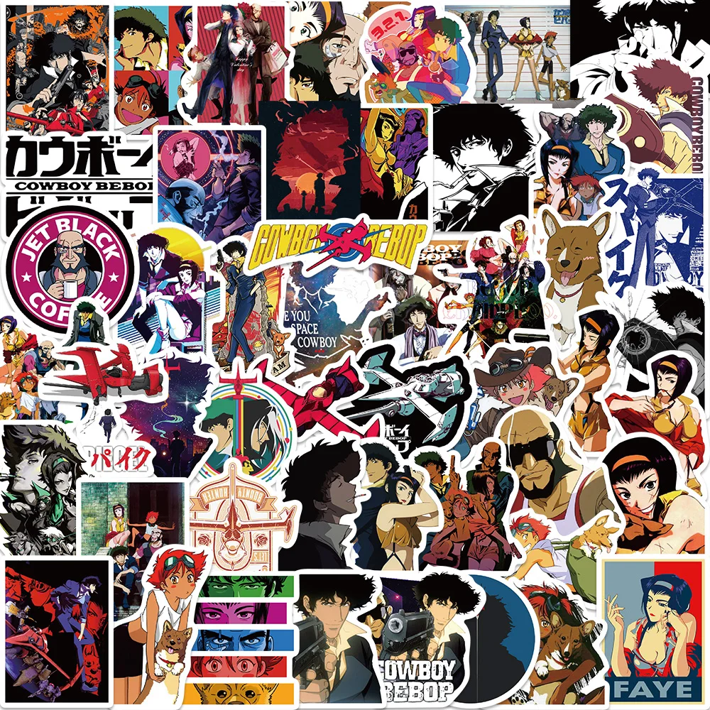 

10/25/50PCS Cartoon Cowboy Bebop Sticker Japanese Anime Waterproof DIY Skateboard Laptop Cup Notebook Car Kids Toys Gift Decal