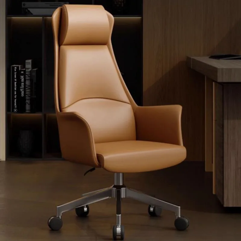 Comfort Nordic Lazy Office Chair Leather Comfy Designer Lounge Luxury Office Chair Conference Silla Oficina Salon Furniture HDH waist protection lazy business chair lounge comfort designer backrest rotation business chair mobile gaming esports furniture