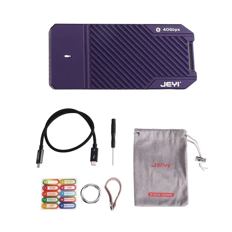 M09K JEYI USB4.0 40Gbps M.2 NVMe SSD 엔클로저 알루미늄 케이스 M.2 to USB Type-C 4.0 (썬더볼트 4/3 솔리드 스테이트 드라이브용)