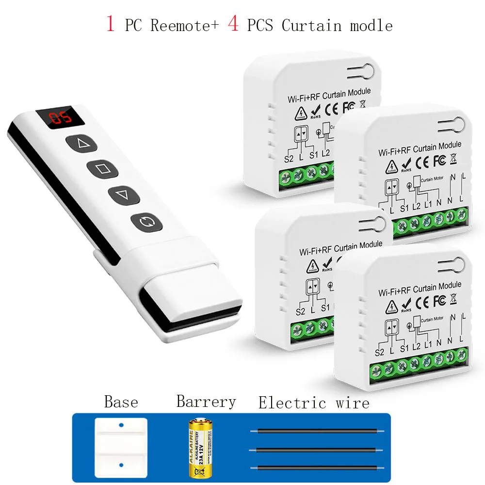 Smart WiFi Blind Curtain Switch with RF Remote Control