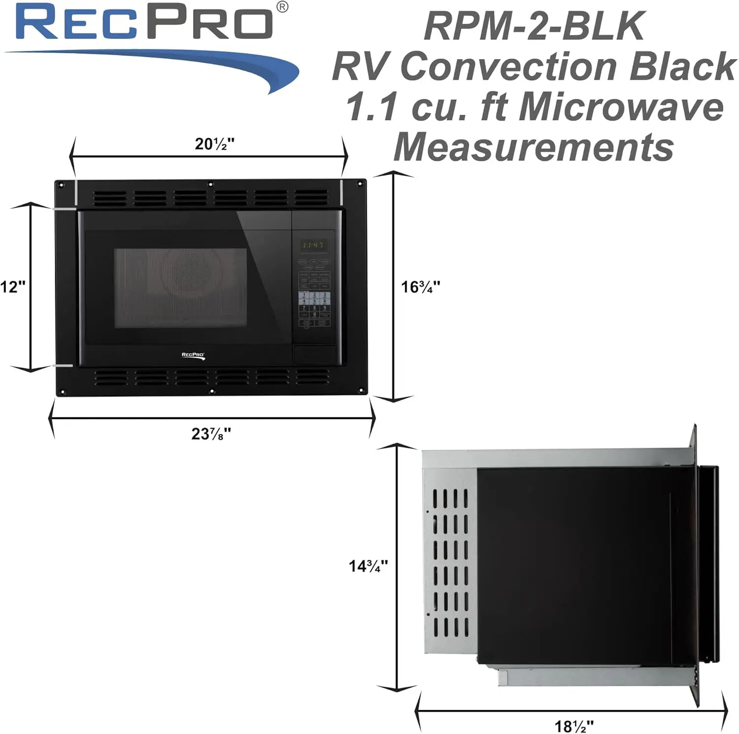 Microwave Black 1.1 Cu. ft  120V | Microwave  Appliances  Direct Replacement for High  and 3
