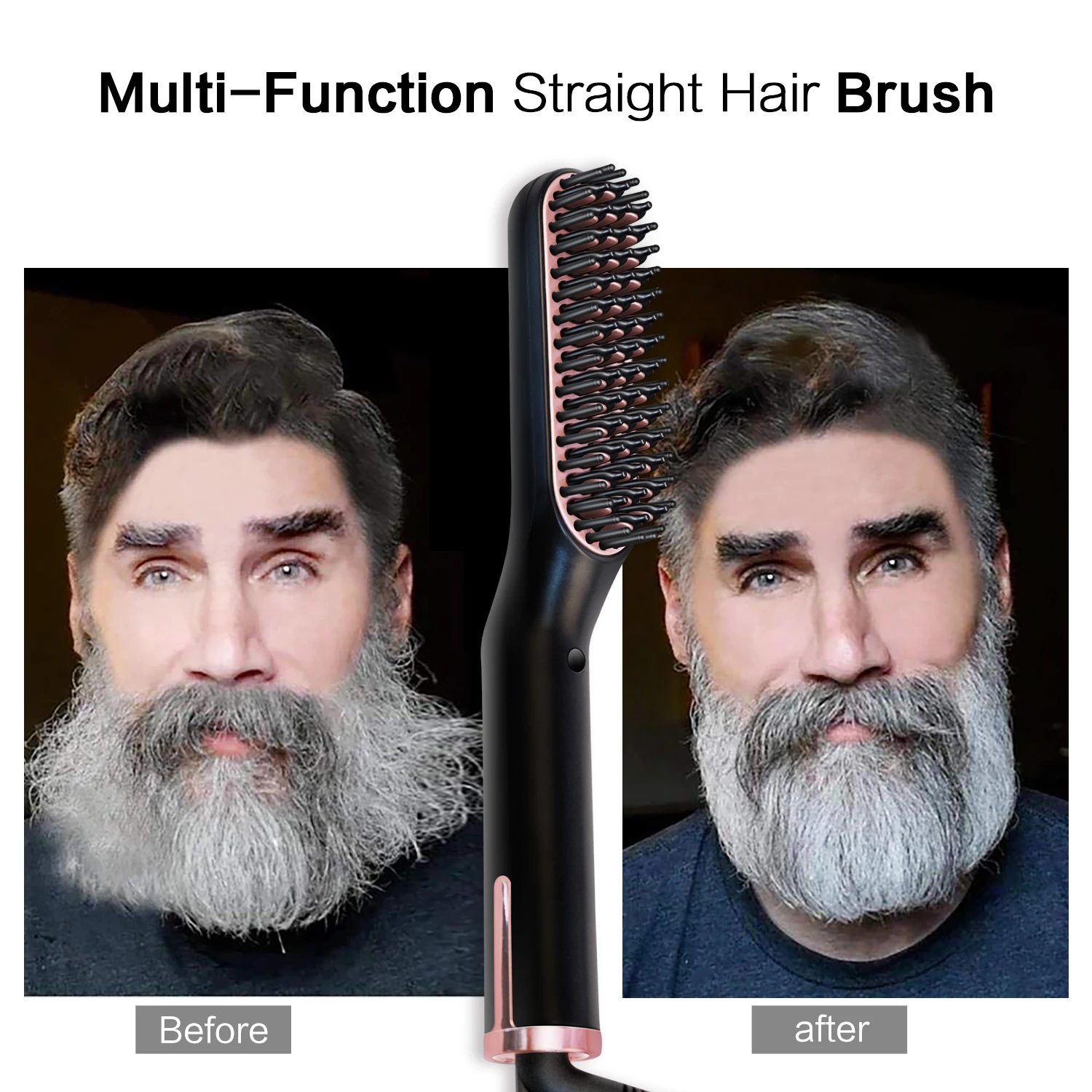 Hot Comb Straightener Heating Comb For Men Beard Electric Negative Ion Hair Straightening Brush Wet Dry Use Quick Hair Styler 3