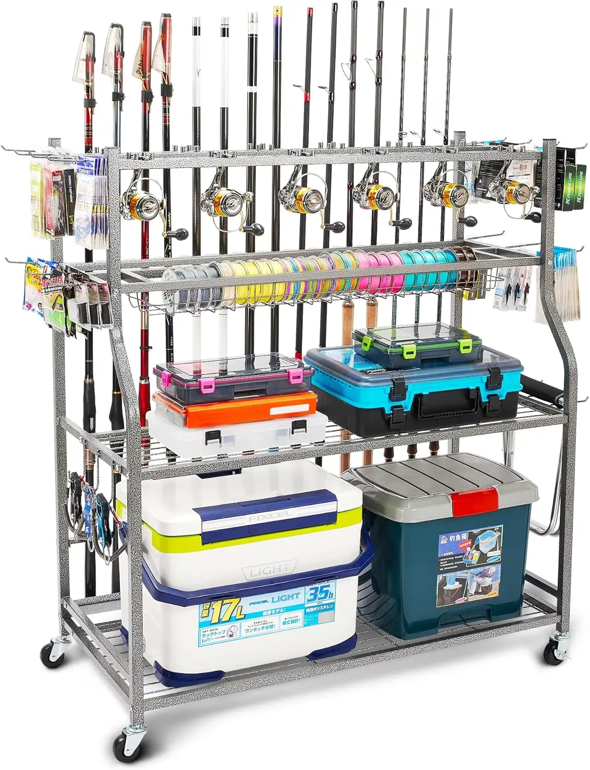 Pole Holders, Fishing Rod Holders for Garage, PeBro Fishing Rod Holder for Tackle Box Reel Storage, Premium