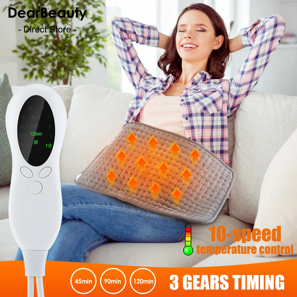 110V240VElectricHeatingPadforAbdomenWaistBackPainRelief1224