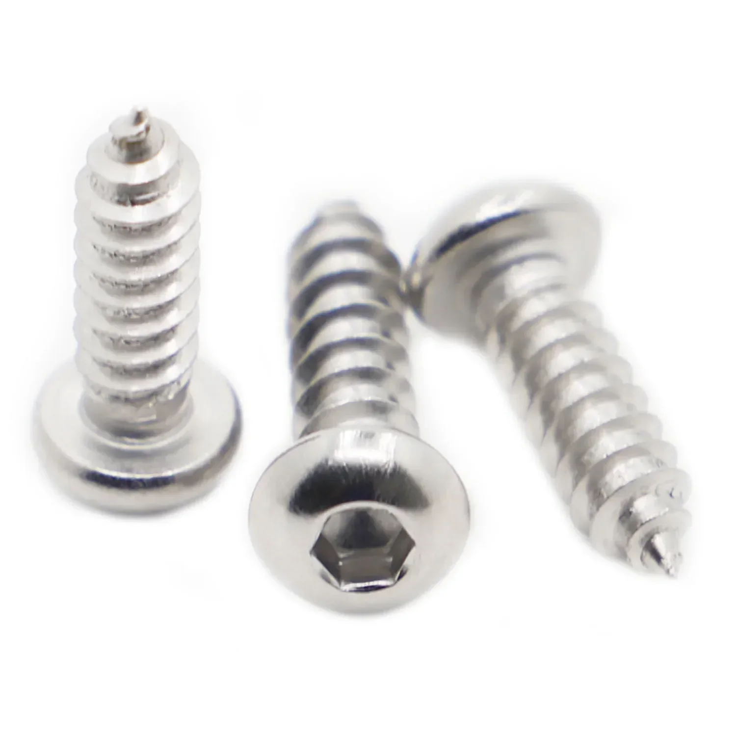 5-50pcs 304 Stainless Steel Round Pan Head Hex Socket Self Tapping Screws Wood Screw M2 M2.5 M3 M4 M5 M6 hex socket screw hexagon socket screw stainless steel screw self tapping screw hexagon socket head screw round pan head screw tapping screws