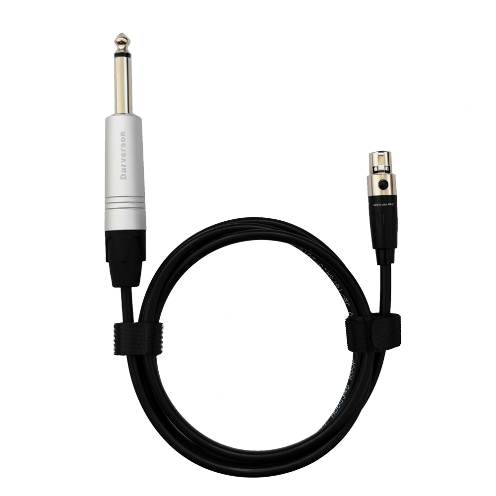 4-pin mini xlr to 1/4 6.35mm guitar bass instrument cable for Shure akg Sennheiser transmitter wireless system replacement cord