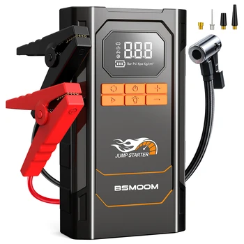 Avviatore di emergenza per auto Pompa d'aria Multifunzione 4 in 1 Compressore d'aria Accumulatori e caricabatterie di riserva Batteria per auto Avviamento Gonfiatore per pneumatici automatico