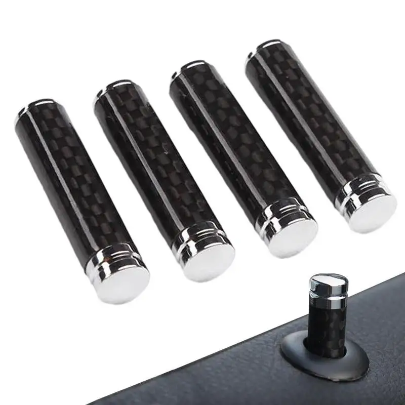 

Car Door Lock Cover 4Pcs Carbon Fiber Auto Door Lock Pin Decor Cover Door Lock Bolt Pin Knob Stick Switches Set for Truck Van