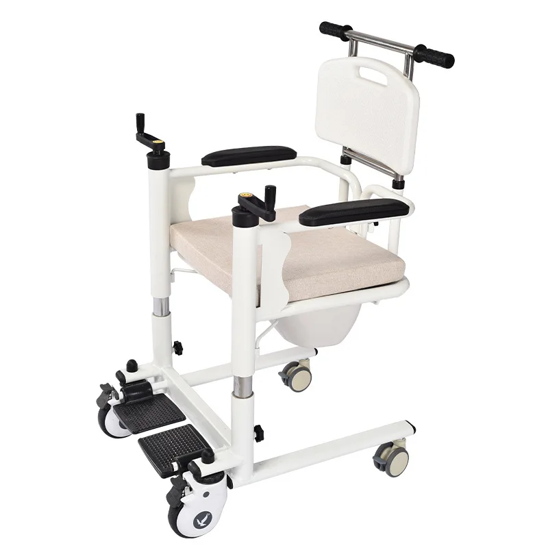 Bedridden Patients Lifting Device Commode Chair Bathroom Toilet Stair Manual Lift Chair Transfer Shift lift Chair with Commode 6