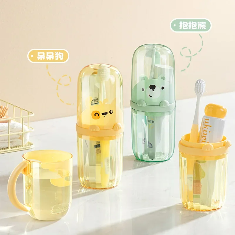 

1PCS Cartoon Travel Mouthwash Mug Wash Set Toothbrush Toothpaste Organiser Portable Couple Travel Student Toothbrush Cup
