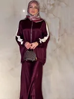 Ensembles musulmans pour femmes, veste, jupes longues, costume, survêtement, manteau, jupe, fermeture éclair, Patchwork, Ensemble Ramadan maroc, tenues de dubaï, 2025 6