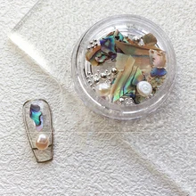  1Box 3D Shiny Nail Diamond Rhinestones Mixed Size Nail Decoration Shell Stone Flash Nail Decals DIY Design Manicure Accessories 