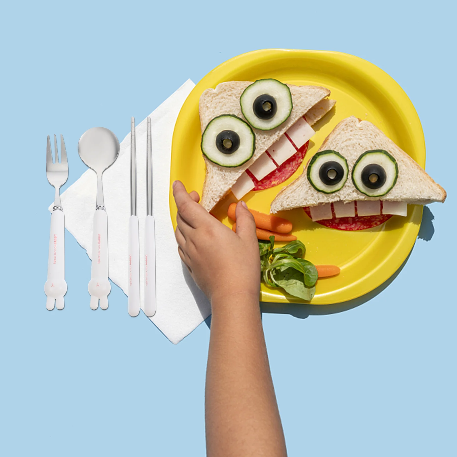 

Toddler Utensils Lunch Portable Utensils Travel Reusable Stainless Steel Flatware Set Lunch Include Fork Spoon Chopsticks Case