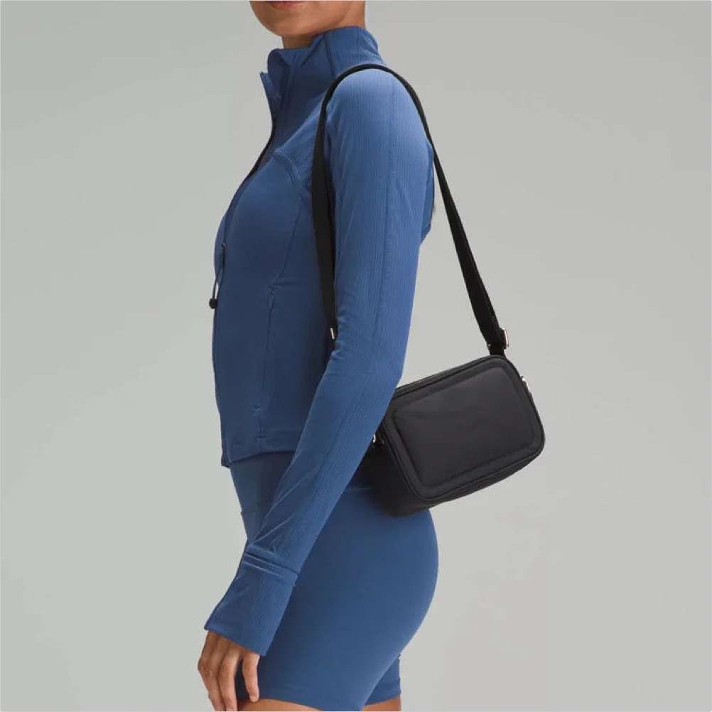 여성용 대각선 벨트 가방, 이동 중 금속 단어, 여행 크로스 바디 카메라 가방, 유니섹스 야외 스포츠 팩, 2L 벨트 가방, 패션 캐주얼