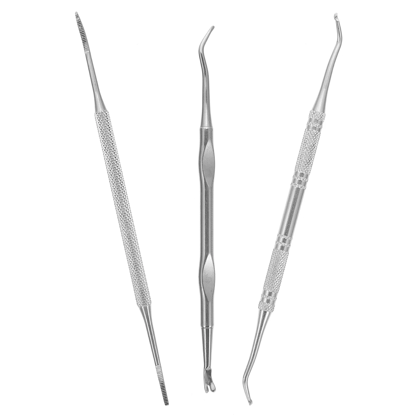 3Pcs Ingrown Toenail File Double-end Nail Cleaner Stainless Steel Tool Ingrown Toenail Lifter 3pcs hook ingrown double ended ingrown toe correction lifter file toe nail care manicure pedicure toenails clean foot care tool