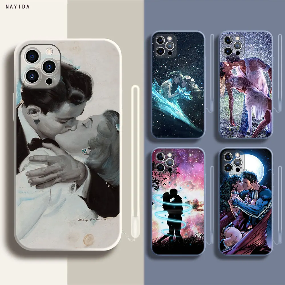 

Чехол для телефона Iphone 14, 13, 11, 12 Mini Pro, XS Max, XR, X, Мягкий Силиконовый ТПУ Новый чехол Kiss Art Краска