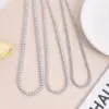 Andara 925 Sterling Silver Necklace Zircon Chain Necklace Women Fashion Simple Engagement Wedding Charm Jewelry 4mm 45cm 6