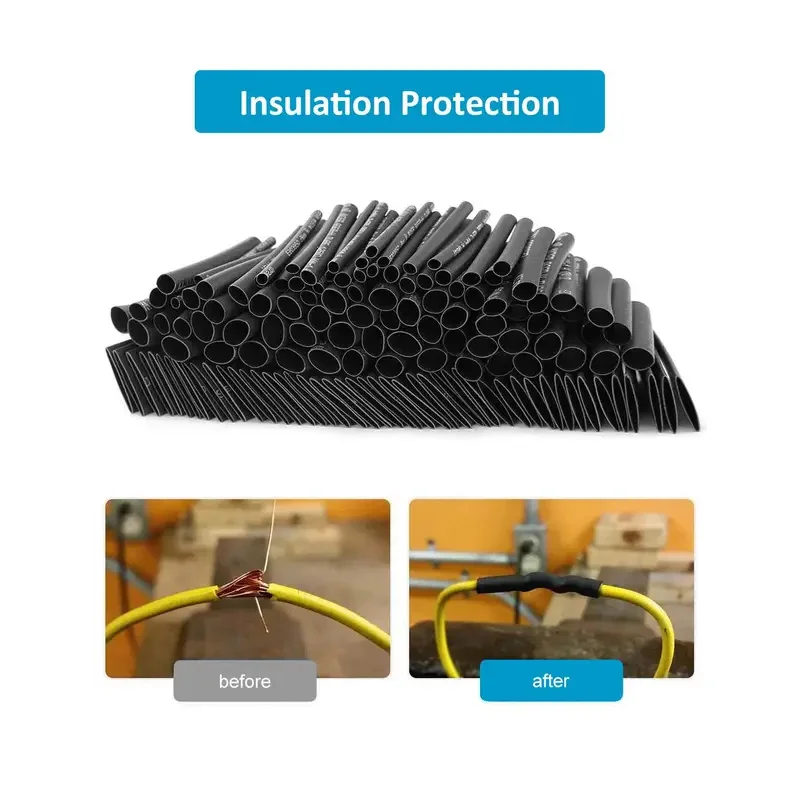 150Pcs Heat Shrink Wire Wrap Assortment kit Tubing Electrical Sleeve Diameter 2mm 2.5mm 3.5mm 5mm 6mm 8mm 10mm 12mm