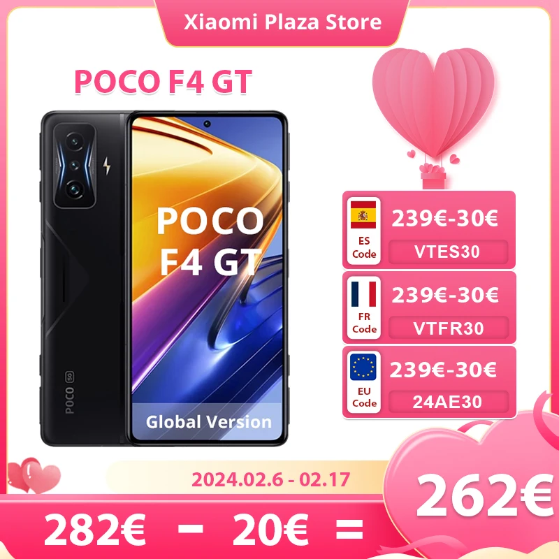POCO F4 GT 5G versión Global, 128GB/256GB, Snapdragon 8 Gen 1, NFC, Pantalla AMOLED TrueColor de 120Hz, hipercarga de 120W