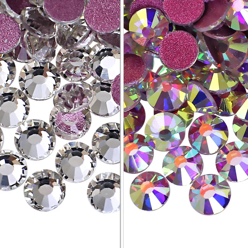 Diamantes de imitación mixta y decoración de perlas de uñas colorido DIY espárragos diamantes espumosos accesorios de arte de uñas de cristal n. ° 4 rosa 