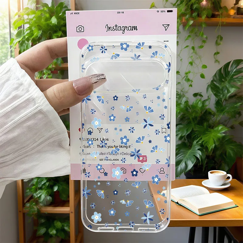Little Fresh Pink Flowers Transparent Phone Case
