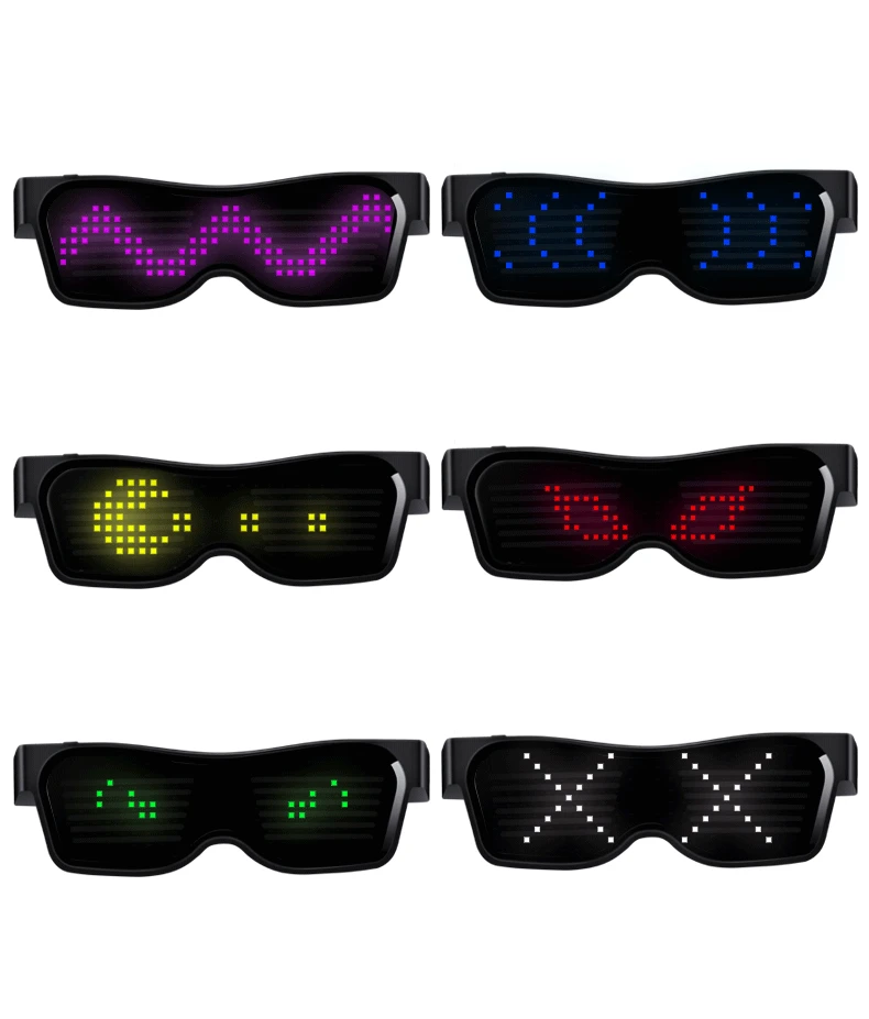 App Control Led Flashing Luminous Eyewear Party Glasses USB Charge for Christmas Concert Party Holiday glow sunglasses,glow glasses