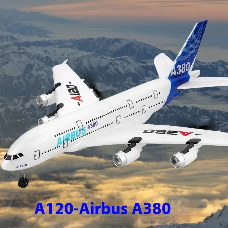 Rc Aircraft 2.4g 3-Channels Remote Control A380 Aviation Model Xka120 Airbus Rc Glider Fixed Wing Aeroplane Kid Christmas Gifts 3
