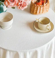 100% Cotton Round Table Cloth Washable Vintage Ruffle Tablecloth For Wedding Party Dining Banquet Decor Living Room Table Cloth 2