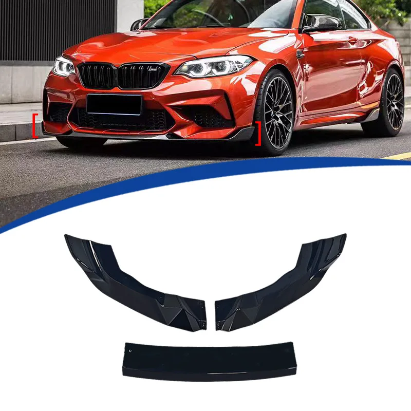 BMW F87 M2 CS 쿠페 MP 스타일 프론트 범퍼 립 디퓨저 스포일러 립 범퍼 가드 스플리터 바디 키트 3개 (2015년부터 2021년까지)