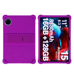 Premium Shockproof Kickstand Tablet Case - Soft Silicone, Portable, 11 Inch for DOOGEE U11 U11PRO (Purple)