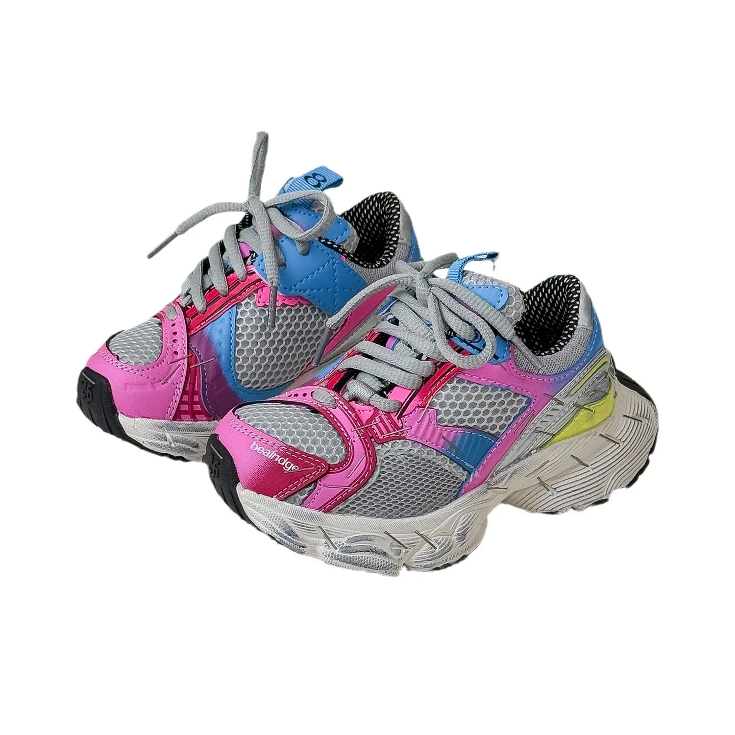 Spring Boys Girls Breathable Chunky Sneakers Children Walking Running Shoes Kids Toddler Distressed Non-slip Casual Sports Shoes