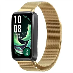 Magnetic Metal Milanese Loop Strap for Smartwatch - Elegant Bracelet Accessory (Gold)