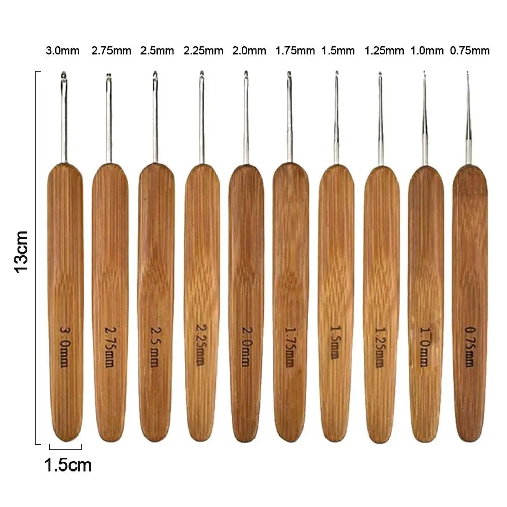 Bamboo Wooden Crochet Hooks Set for Knitting and Crocheting