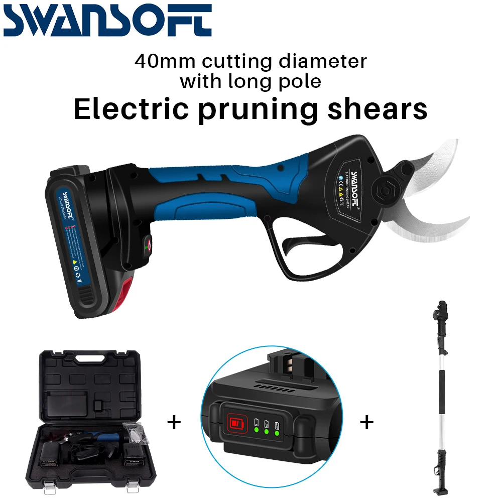 SWANSOFT Sécateur électrique professionnel sans fil, outil de coupe électrique  8605, ciseaux de verger, sécateur de bran 3