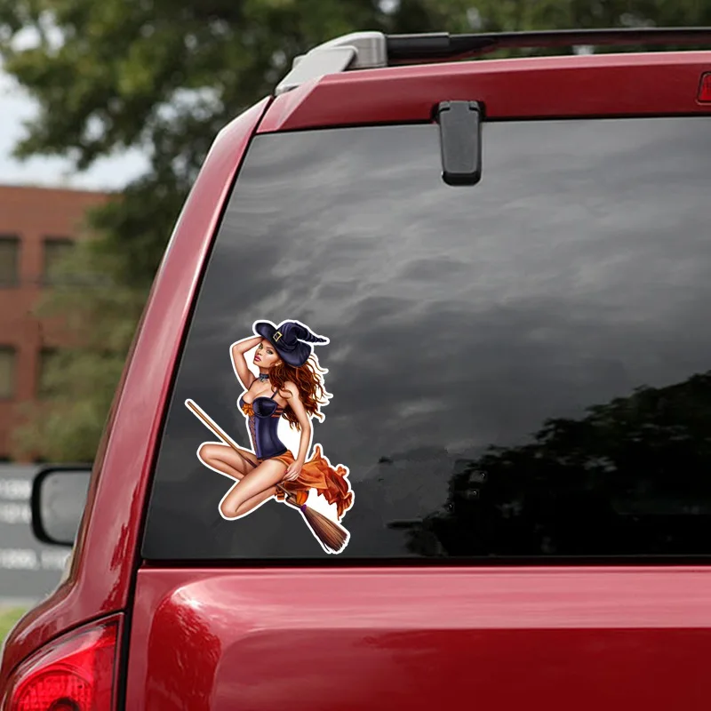 Рисунок 2 - F393 # автомобильные наклейки с ведьмой метлой