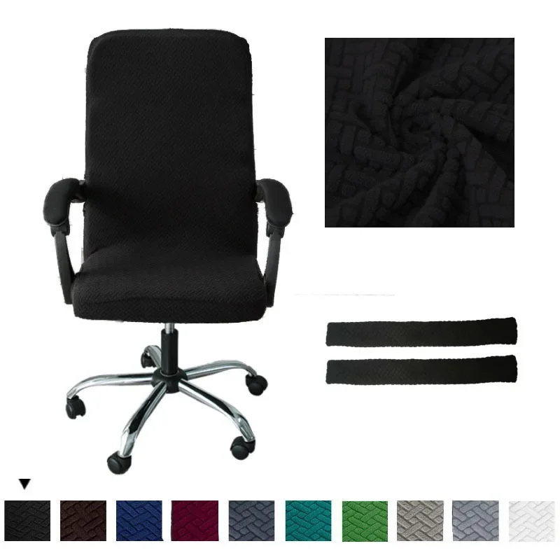 

Stretch Office Chair Covers with Armrest Sleeve Twill Jacquard Computer Chair Slipcovers Armchair Cover for Rotating Boss Chair