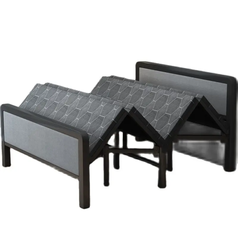 Y Folding bed, household double bed, easy to take nap, portable, adult iron, sturdy and durable