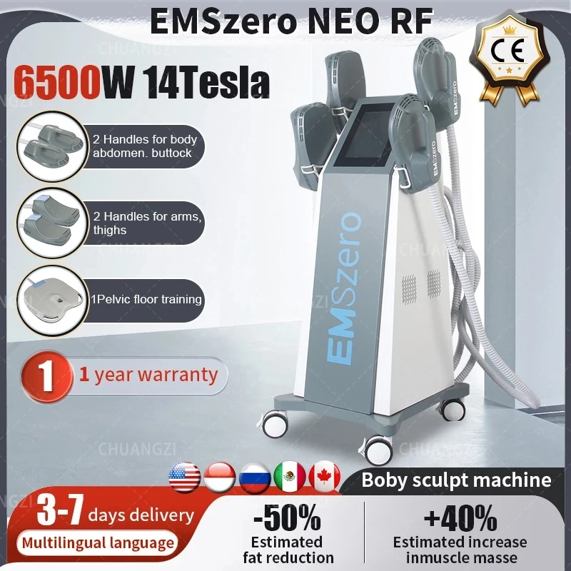 DLS-EMSZERO 네오 HI-EMT 무게추 감량 기계, 바디 슬리밍 근육 빌딩 모양, CE 승인 EMSZero, 6500W NEO