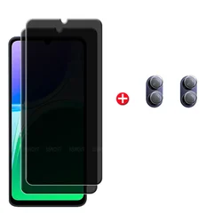 Enhanced Privacy Screen Protector with 9H Tempered Glass for Vivo Y21 5G (2 Glass and 2 Lens)